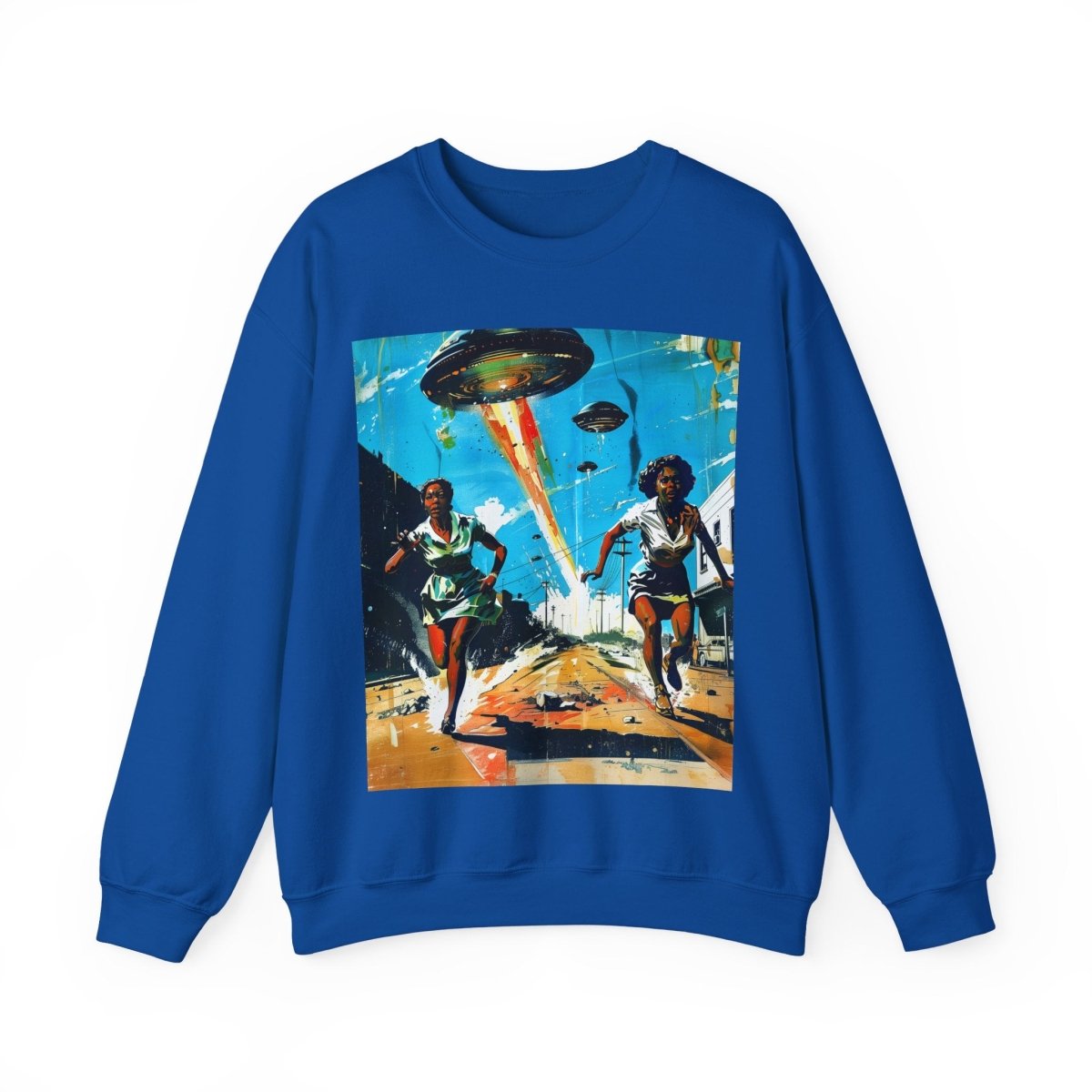 Alien UFO Run Sweatshirt - Afrocentric Art by The Trini Gee