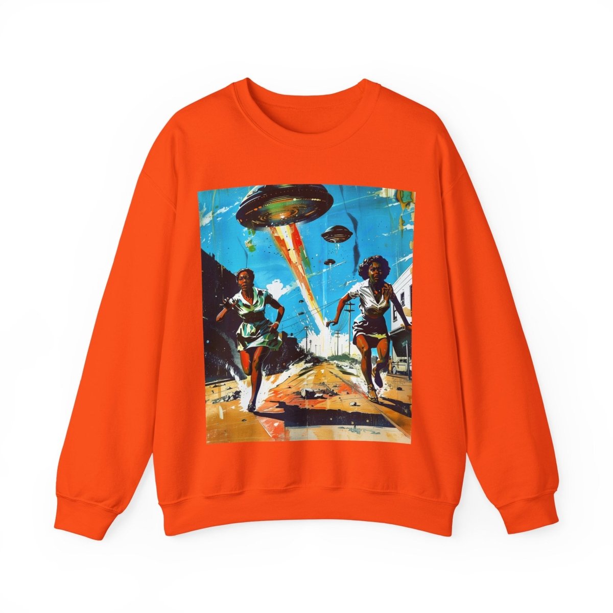 Alien UFO Run Sweatshirt - Afrocentric Art by The Trini Gee