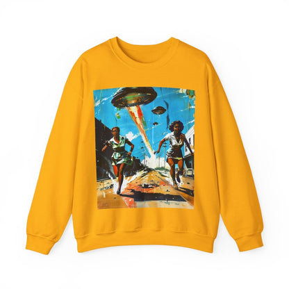 Alien UFO Run Sweatshirt - Afrocentric Art by The Trini Gee