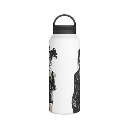 All Black Fashion 32oz Water Bottle - Afrocentric Art by The Trini Gee