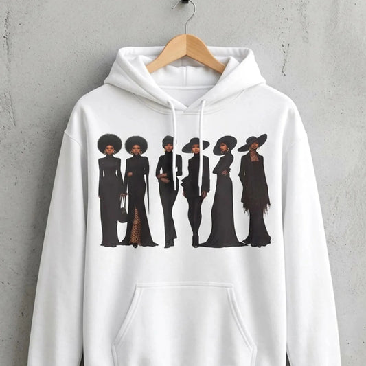 All Black Pride Hoodie - Afrocentric Art by The Trini Gee