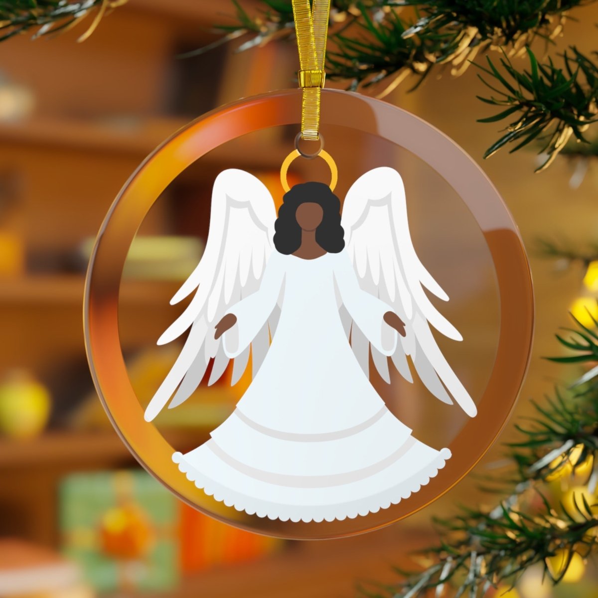 Angel Holiday Ornament - Afrocentric Art by The Trini Gee