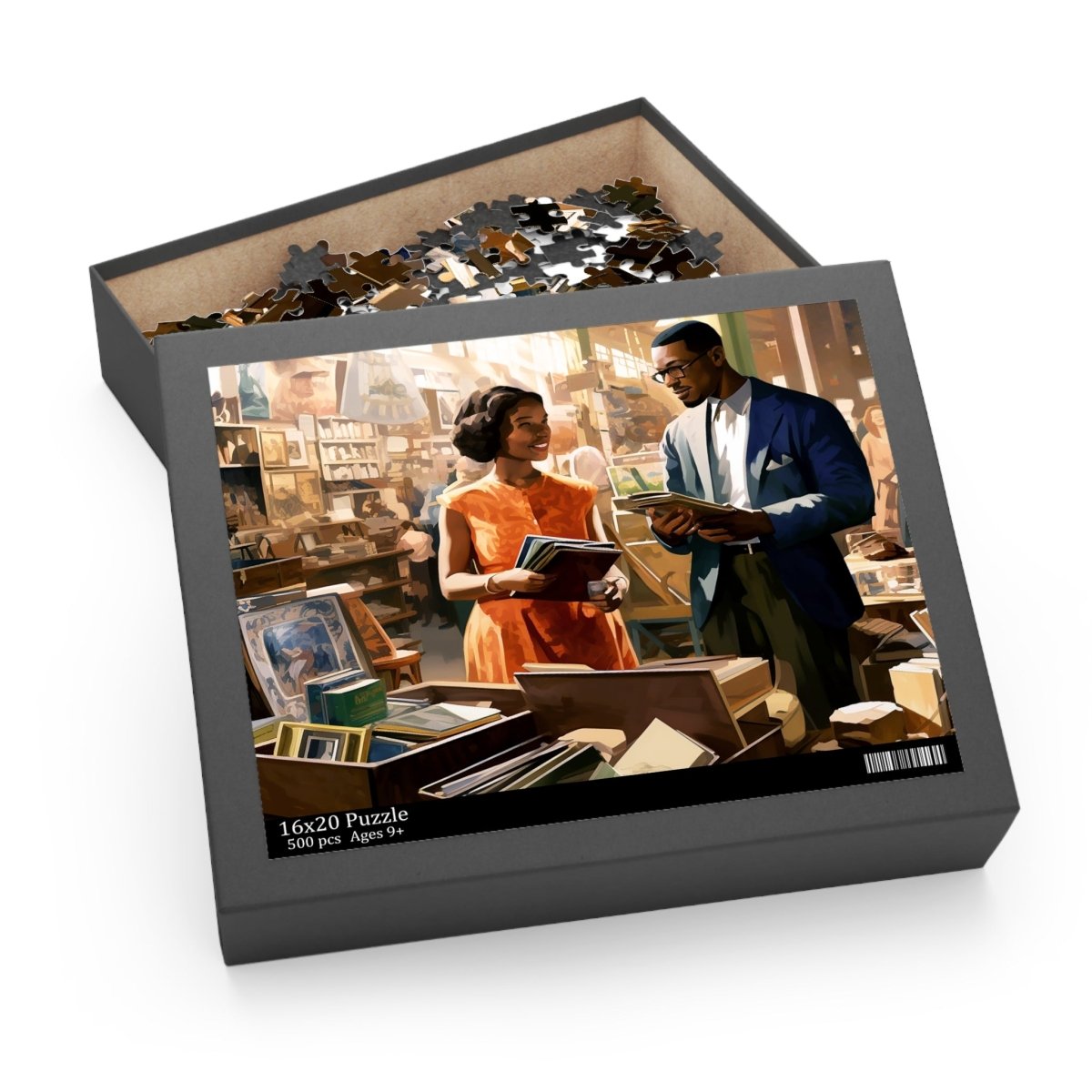 Antique Shopping Puzzle - Afrocentric Art by The Trini Gee