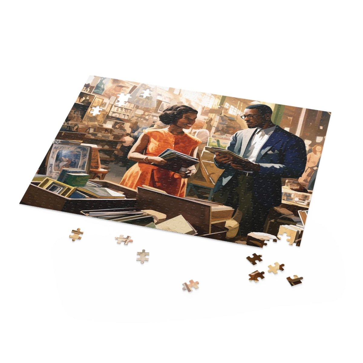 Antique Shopping Puzzle - Afrocentric Art by The Trini Gee