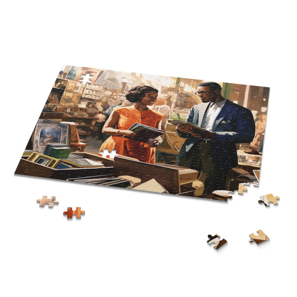 Antique Shopping Puzzle - Afrocentric Art by The Trini Gee
