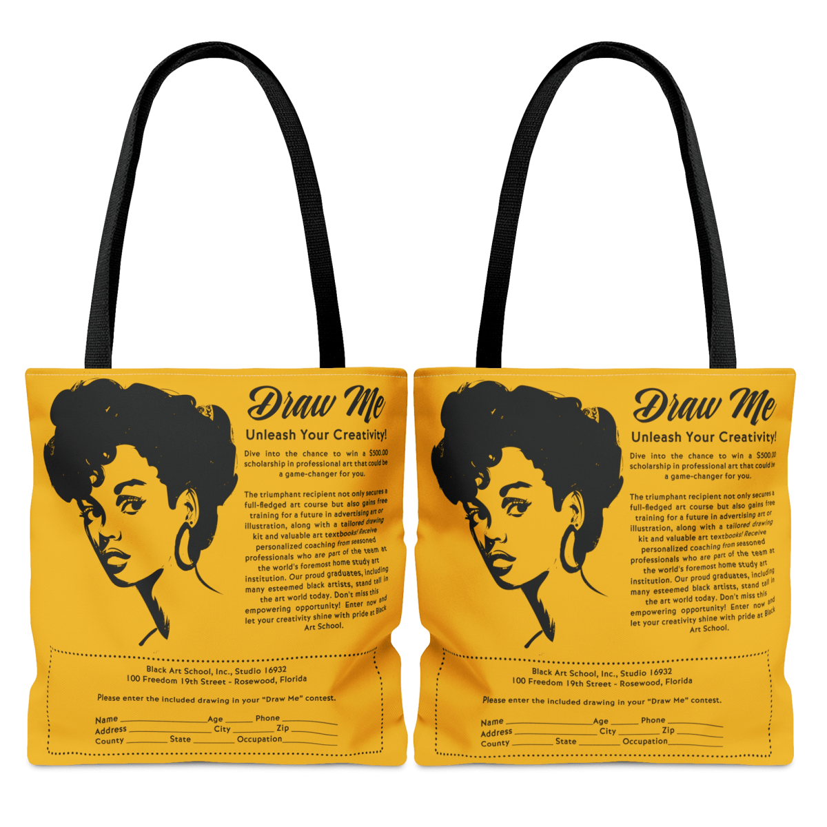 Art School Tote Bag - Afrocentric Art by The Trini Gee