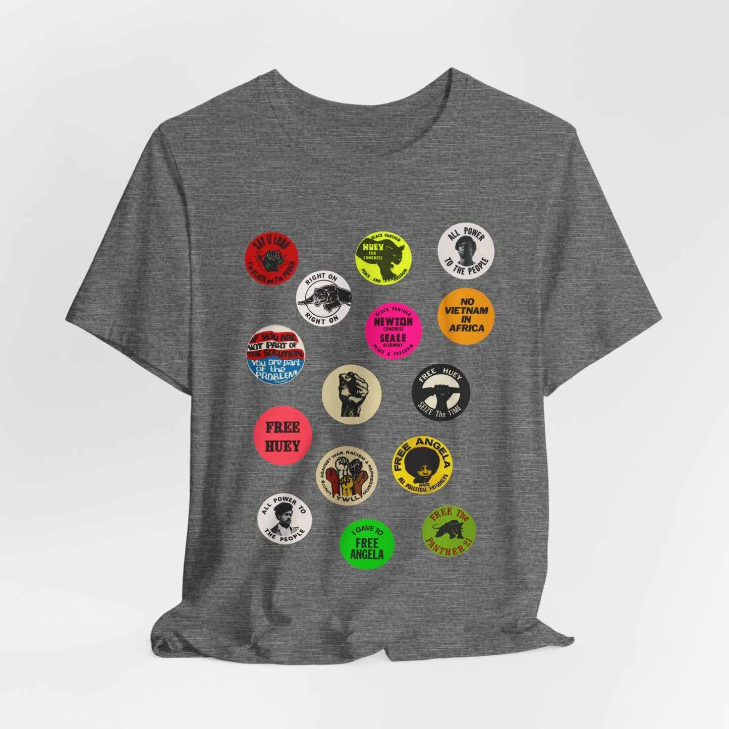 Black Panther Party Political Buttons Shirt