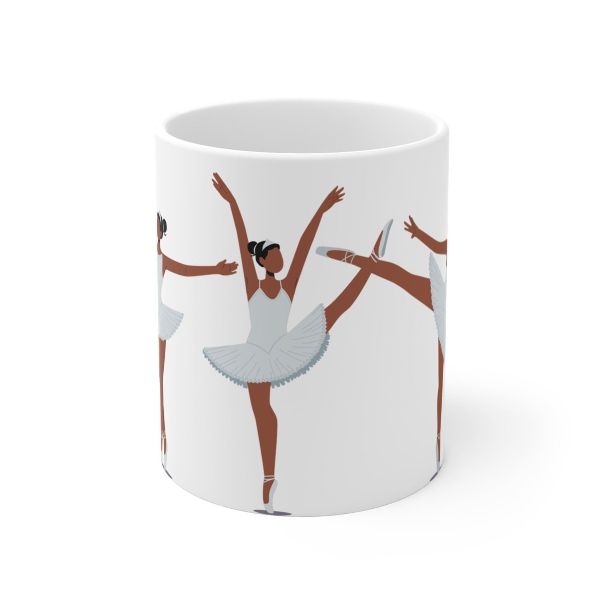 Ballerinas in White Mug - Afrocentric Art by The Trini Gee