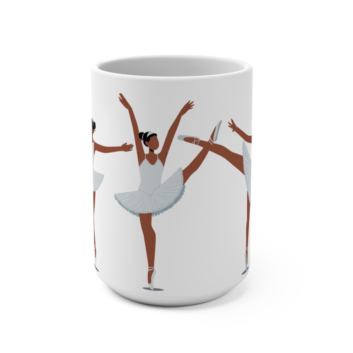 Ballerinas in White Mug - Afrocentric Art by The Trini Gee
