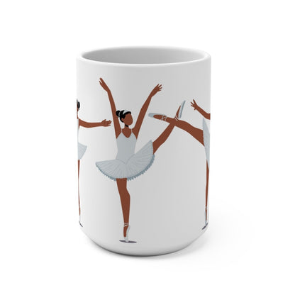 Ballerinas in White Mug - Afrocentric Art by The Trini Gee