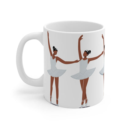 Ballerinas in White Mug - Afrocentric Art by The Trini Gee