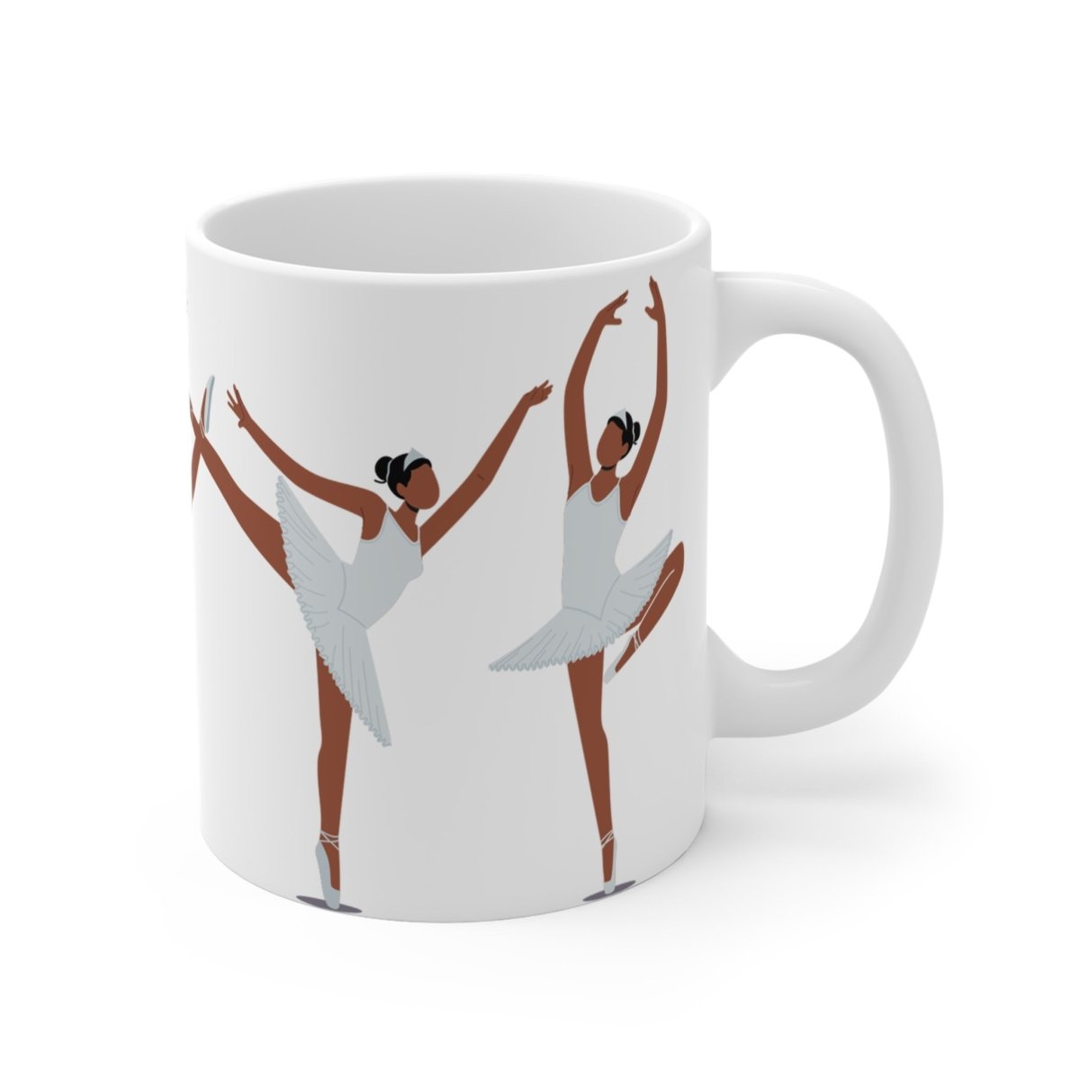 Ballerinas in White Mug - Afrocentric Art by The Trini Gee