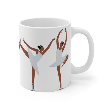 Ballerinas in White Mug - Afrocentric Art by The Trini Gee