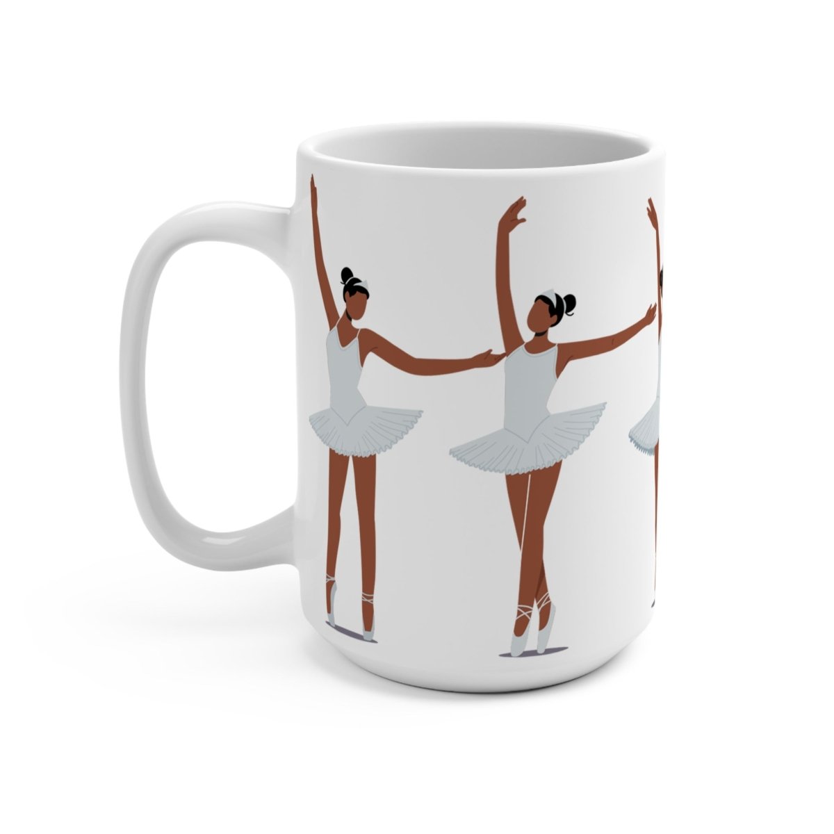 Ballerinas in White Mug - Afrocentric Art by The Trini Gee