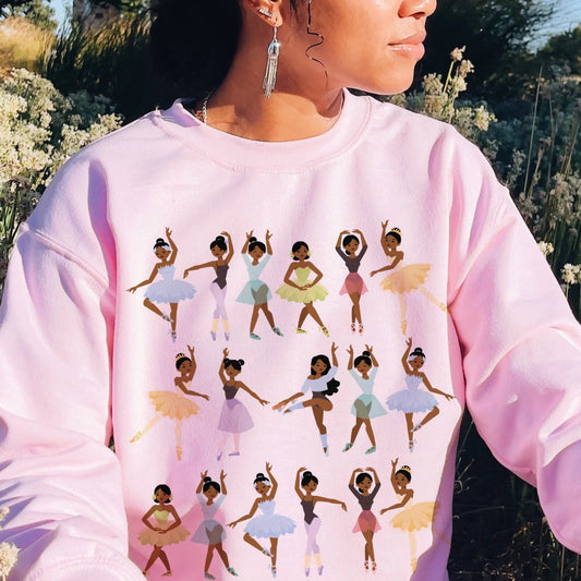 Ballerinas Sweatshirt - Afrocentric Art by The Trini Gee