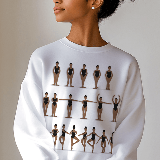 Ballet Positions Sweatshirt - Afrocentric Art by The Trini Gee