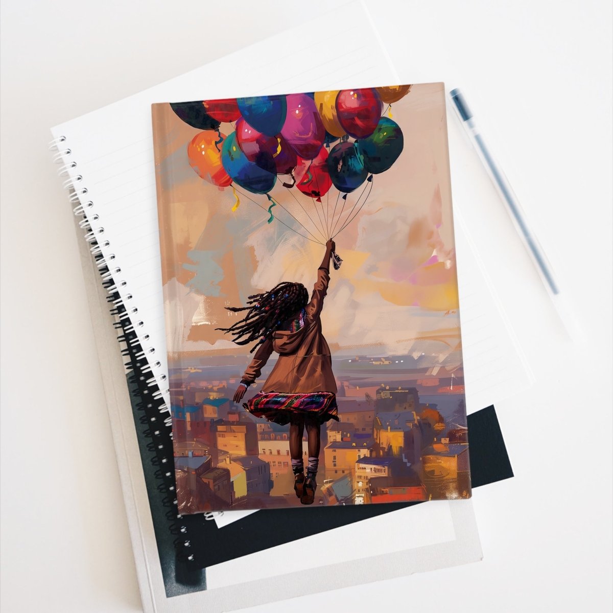 Balloon Travels Journal - Afrocentric Art by The Trini Gee