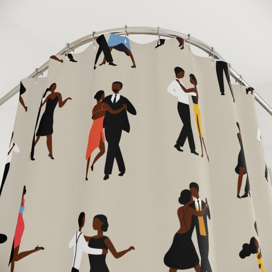 Ballroom Dancers Shower Curtain - Afrocentric Art by The Trini Gee