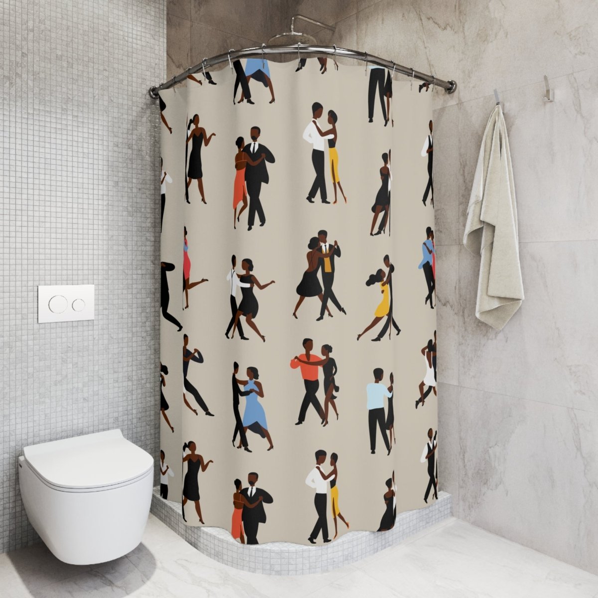 Ballroom Dancers Shower Curtain - Afrocentric Art by The Trini Gee