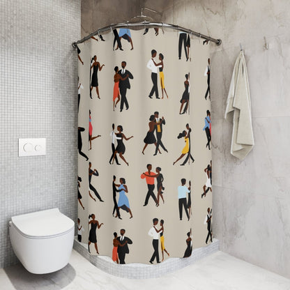 Ballroom Dancers Shower Curtain - Afrocentric Art by The Trini Gee