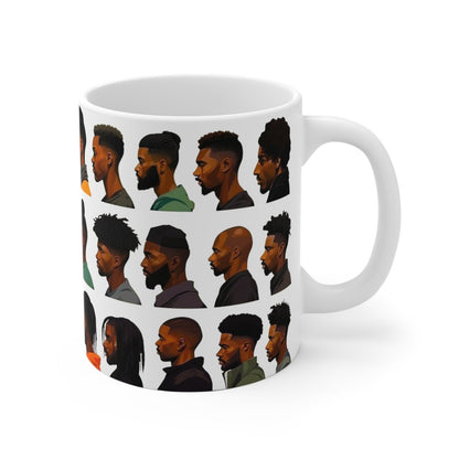 Barber Haircuts Mug - Afrocentric Art by The Trini Gee
