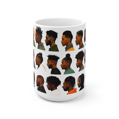 Barber Haircuts Mug - Afrocentric Art by The Trini Gee