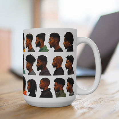 Barber Haircuts Mug - Afrocentric Art by The Trini Gee