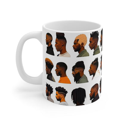 Barber Haircuts Mug - Afrocentric Art by The Trini Gee