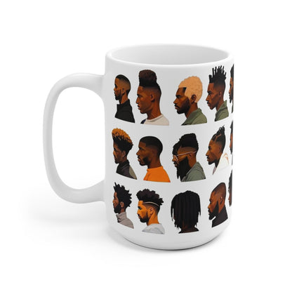 Barber Haircuts Mug - Afrocentric Art by The Trini Gee