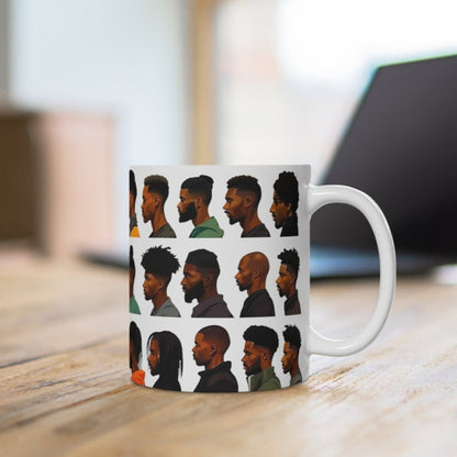 Barber Haircuts Mug - Afrocentric Art by The Trini Gee