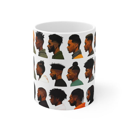 Barber Haircuts Mug - Afrocentric Art by The Trini Gee