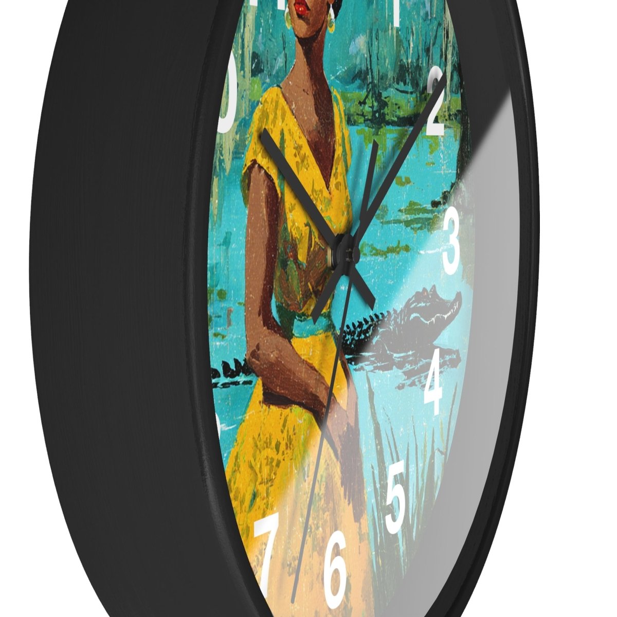 Bayou Woman Wall Clock - Afrocentric Art by The Trini Gee