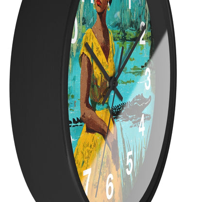 Bayou Woman Wall Clock - Afrocentric Art by The Trini Gee