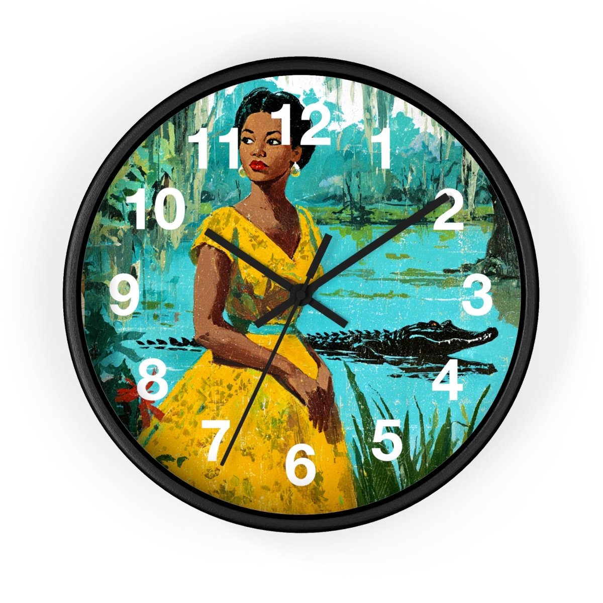 Bayou Woman Wall Clock - Afrocentric Art by The Trini Gee