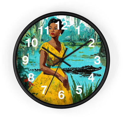 Bayou Woman Wall Clock - Afrocentric Art by The Trini Gee