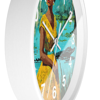 Bayou Woman Wall Clock - Afrocentric Art by The Trini Gee