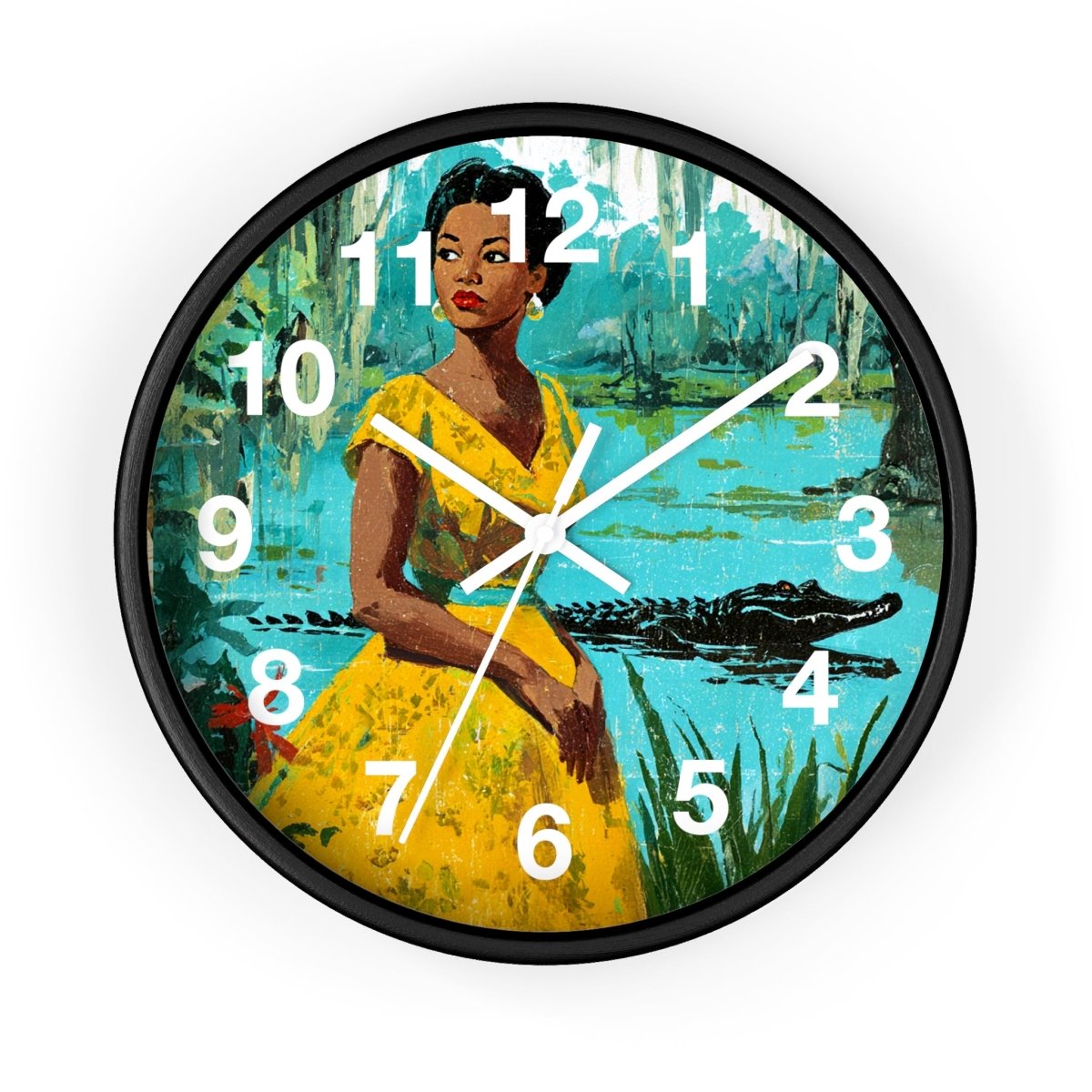 Bayou Woman Wall Clock - Afrocentric Art by The Trini Gee