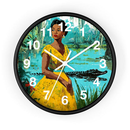 Bayou Woman Wall Clock - Afrocentric Art by The Trini Gee