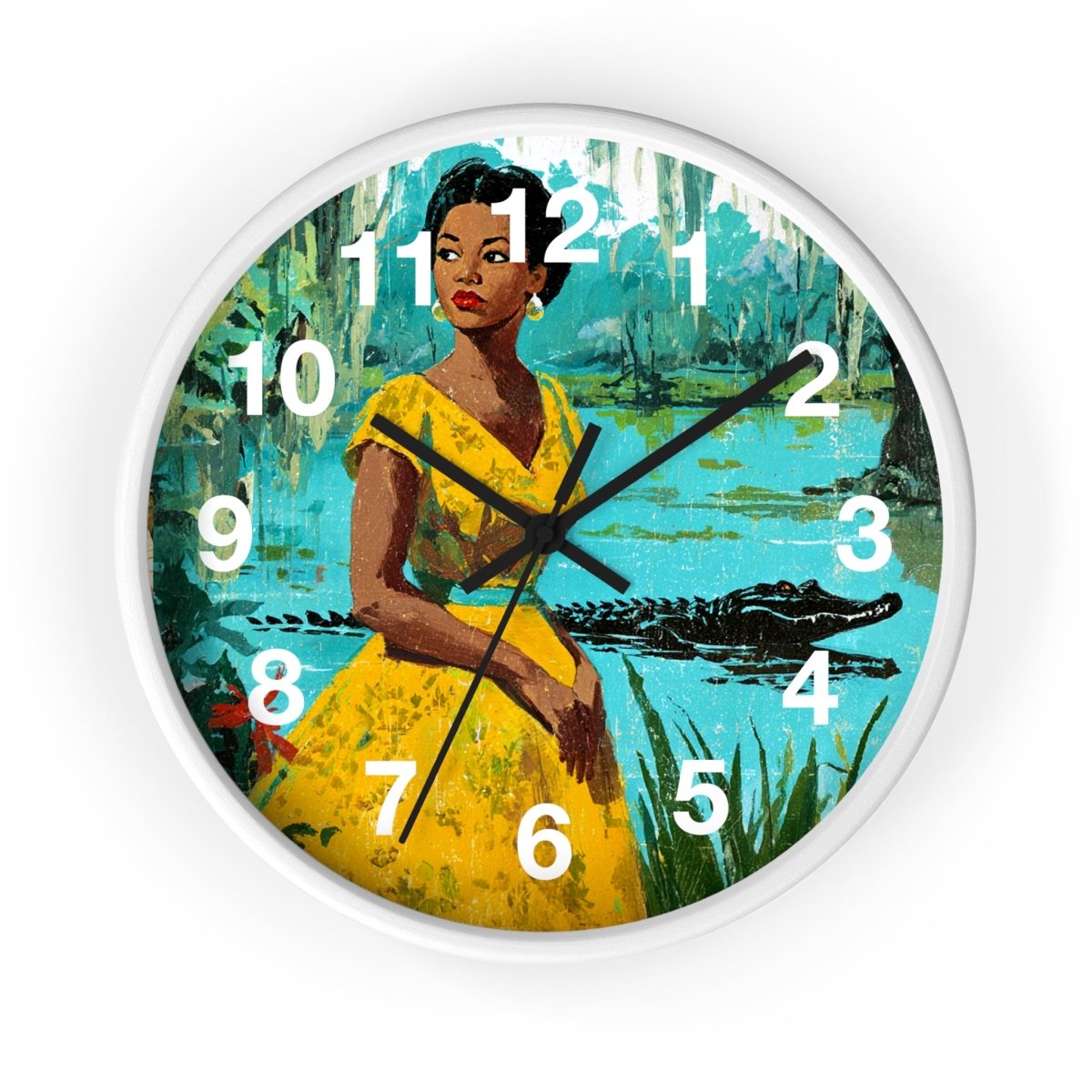 Bayou Woman Wall Clock - Afrocentric Art by The Trini Gee
