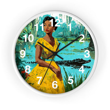 Bayou Woman Wall Clock - Afrocentric Art by The Trini Gee