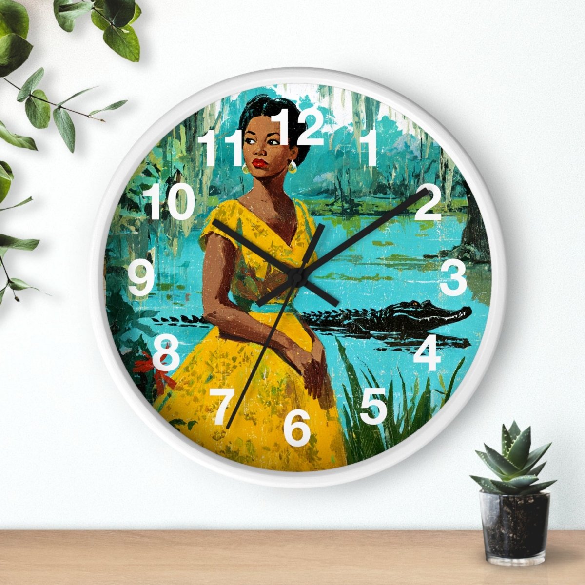 Bayou Woman Wall Clock - Afrocentric Art by The Trini Gee