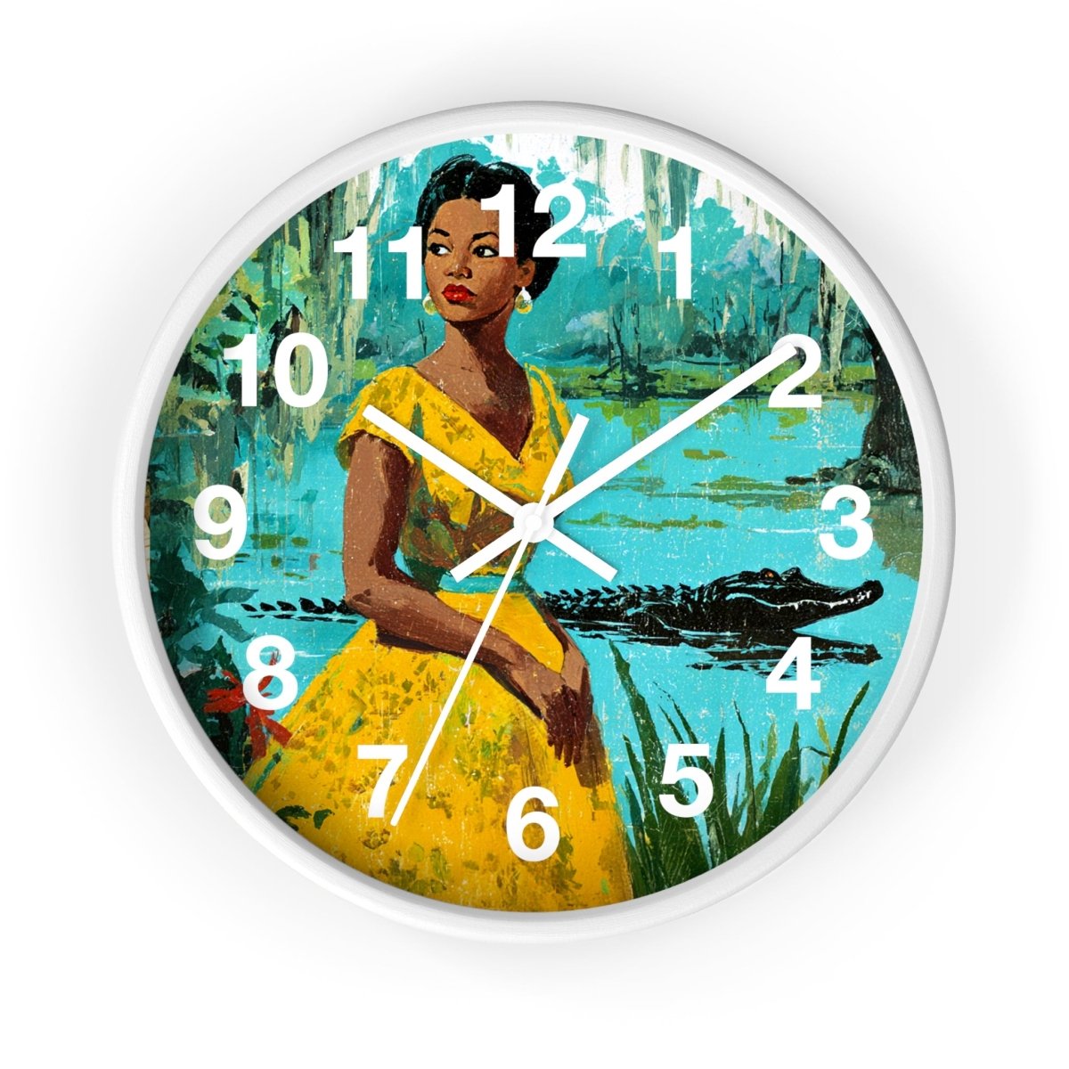 Bayou Woman Wall Clock - Afrocentric Art by The Trini Gee