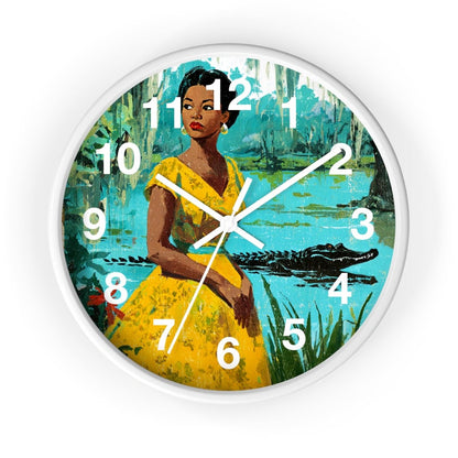 Bayou Woman Wall Clock - Afrocentric Art by The Trini Gee