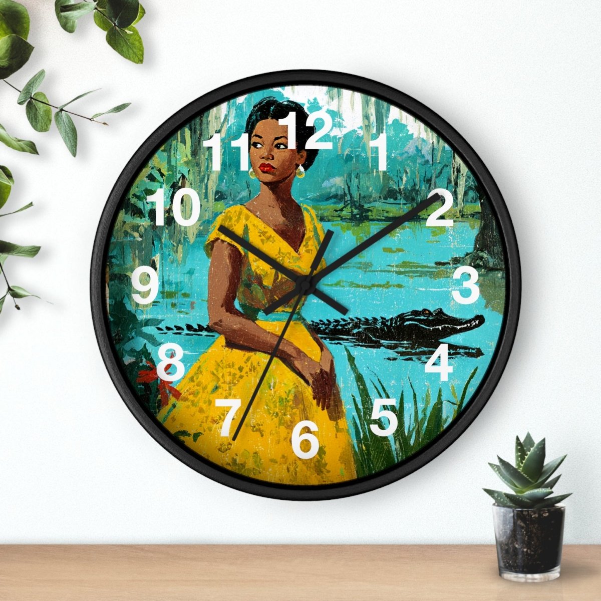 Bayou Woman Wall Clock - Afrocentric Art by The Trini Gee