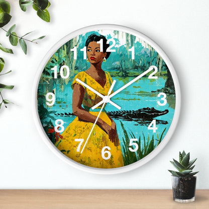 Bayou Woman Wall Clock - Afrocentric Art by The Trini Gee