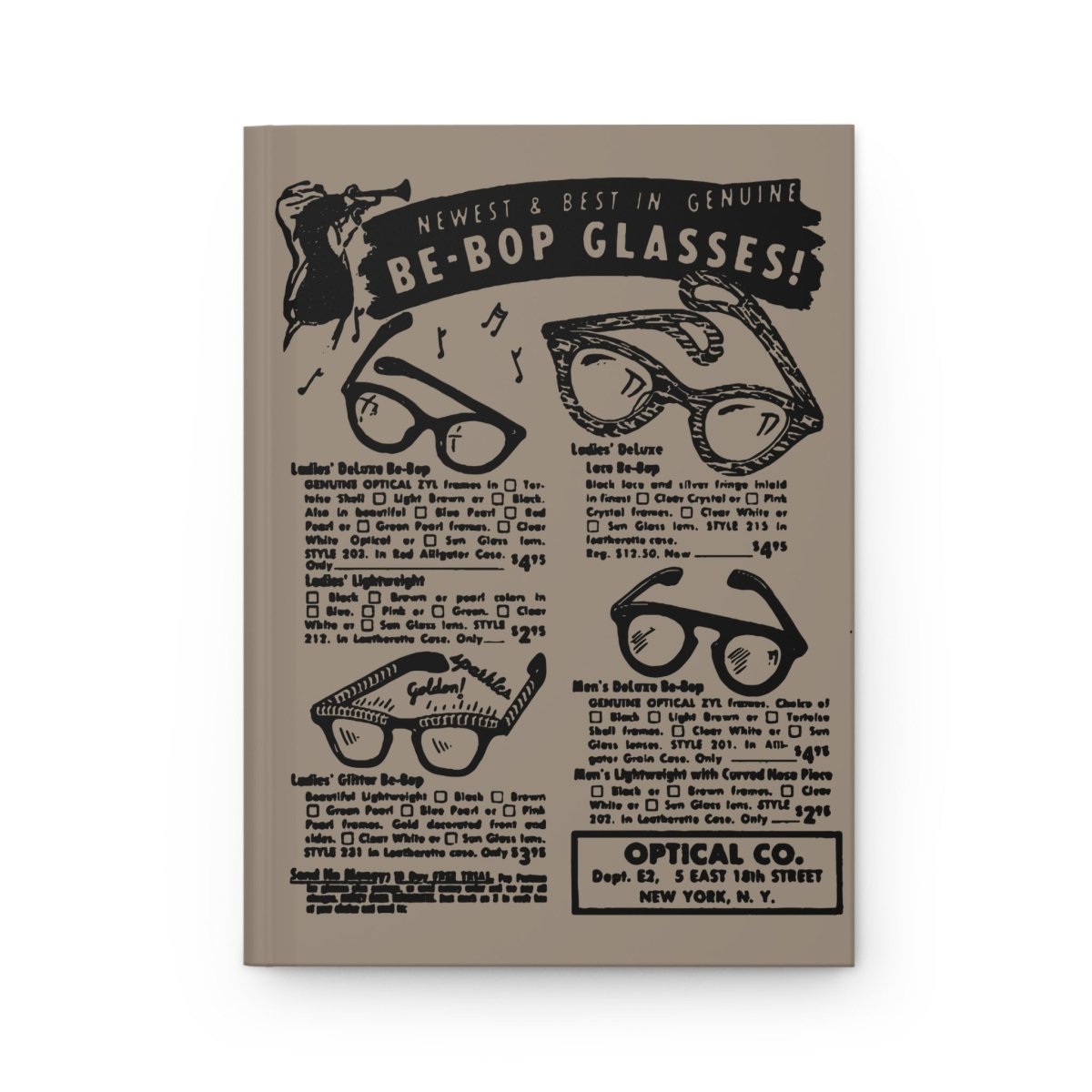 Be - Bop Glasses Ad Journal - Afrocentric Art by The Trini Gee