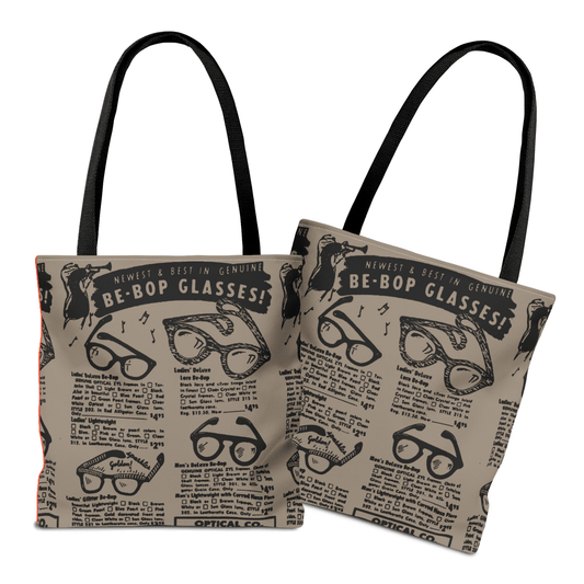 Be - Bop Glasses Tote Bag - Afrocentric Art by The Trini Gee