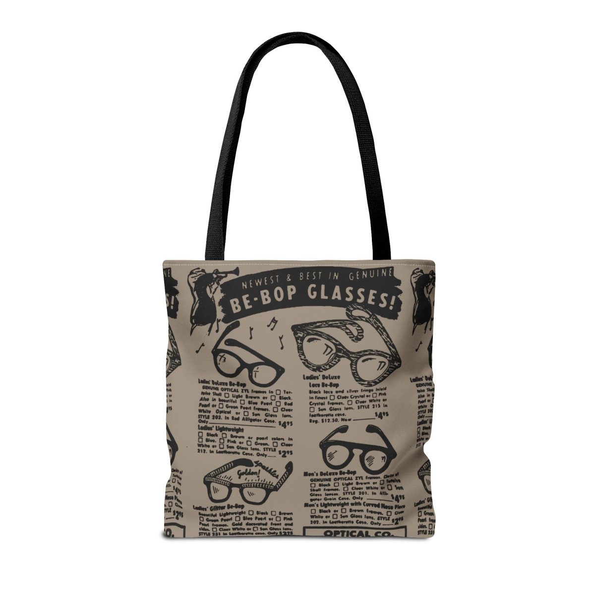 Be - Bop Glasses Tote Bag - Afrocentric Art by The Trini Gee