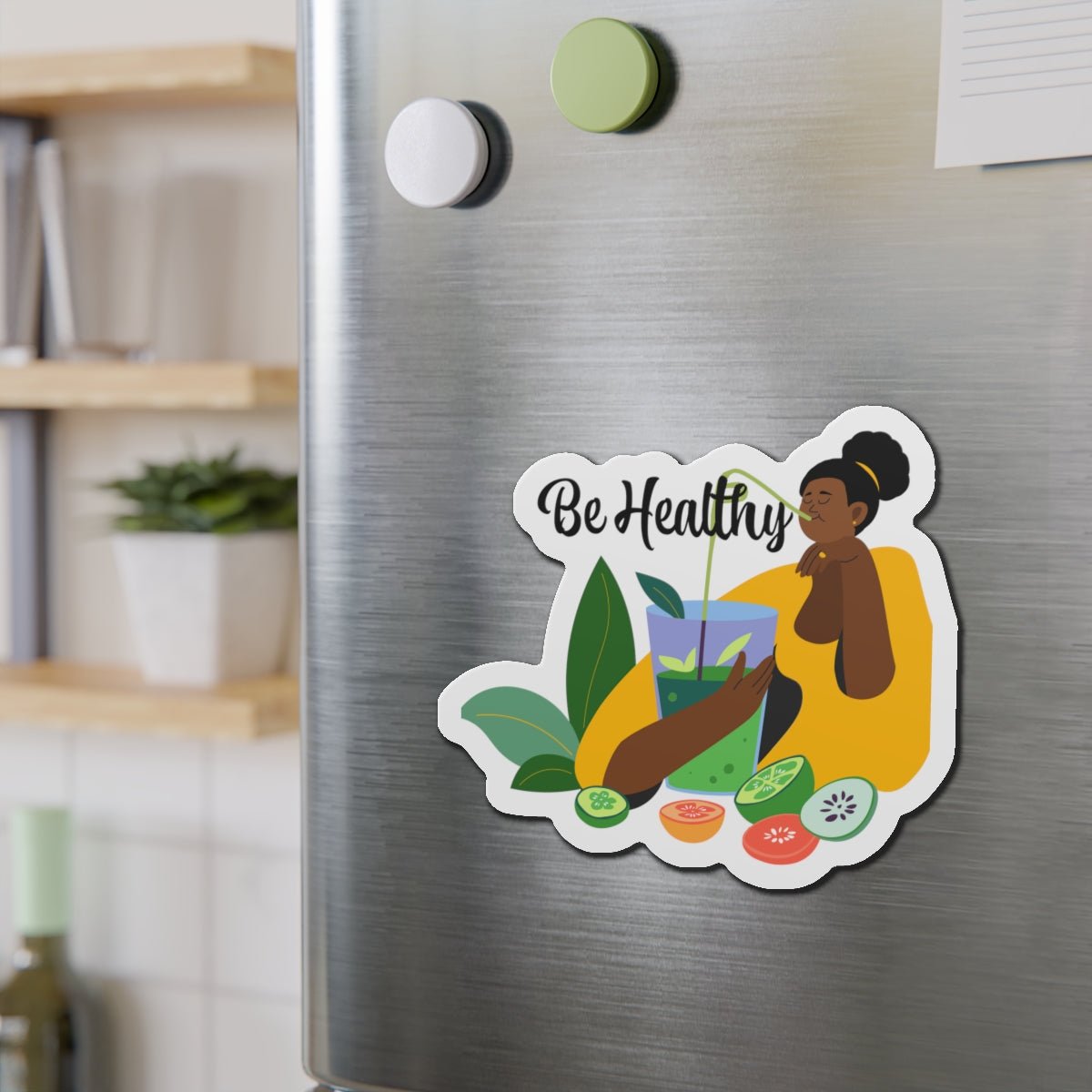 Be Healthy Magnet - Afrocentric Art by The Trini Gee