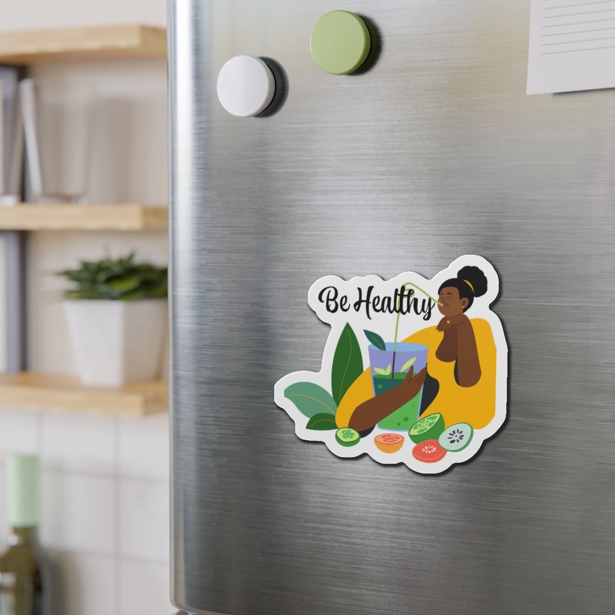 Be Healthy Magnet - Afrocentric Art by The Trini Gee